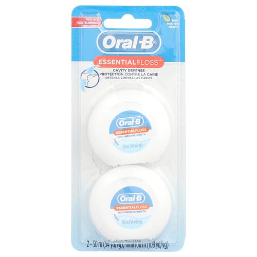 Oral-B, EssentialFloss™, Πακέτο Οικονομίας, Μέντα, Πακέτο των 2, 54 γιάρδες (50 μ.) Έκαστο