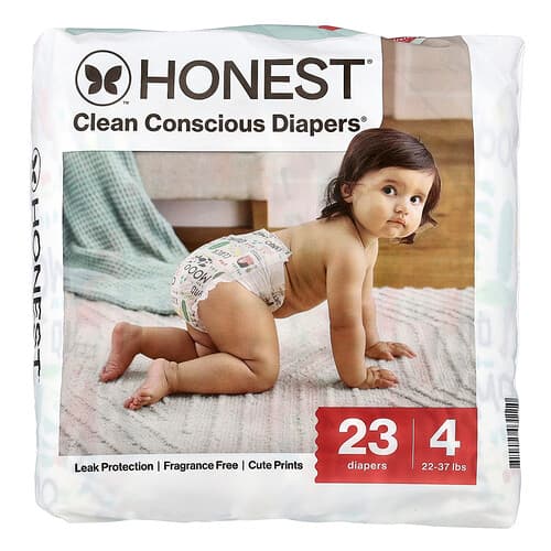 The Honest Company, Πάνες Clean Conscious™, Μέγεθος 4, 10-18 κιλά, Μωρά Barnyard, 23 πάνες