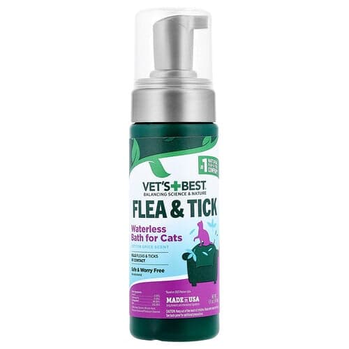 Vet's Best, Μπάνιο χωρίς νερό για γάτες κατά των ψύλλων και των τσιμπουριών, Cotton Spice, 147 ml