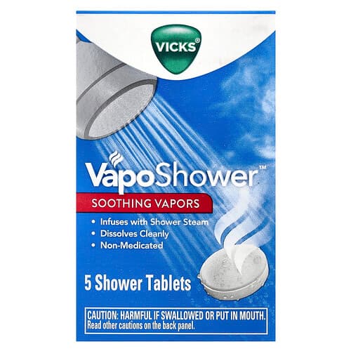 Vicks, VapoShower™, Καταπραϋντικοί Ατμιστές, 5 Δισκία Αφρόλουτρου