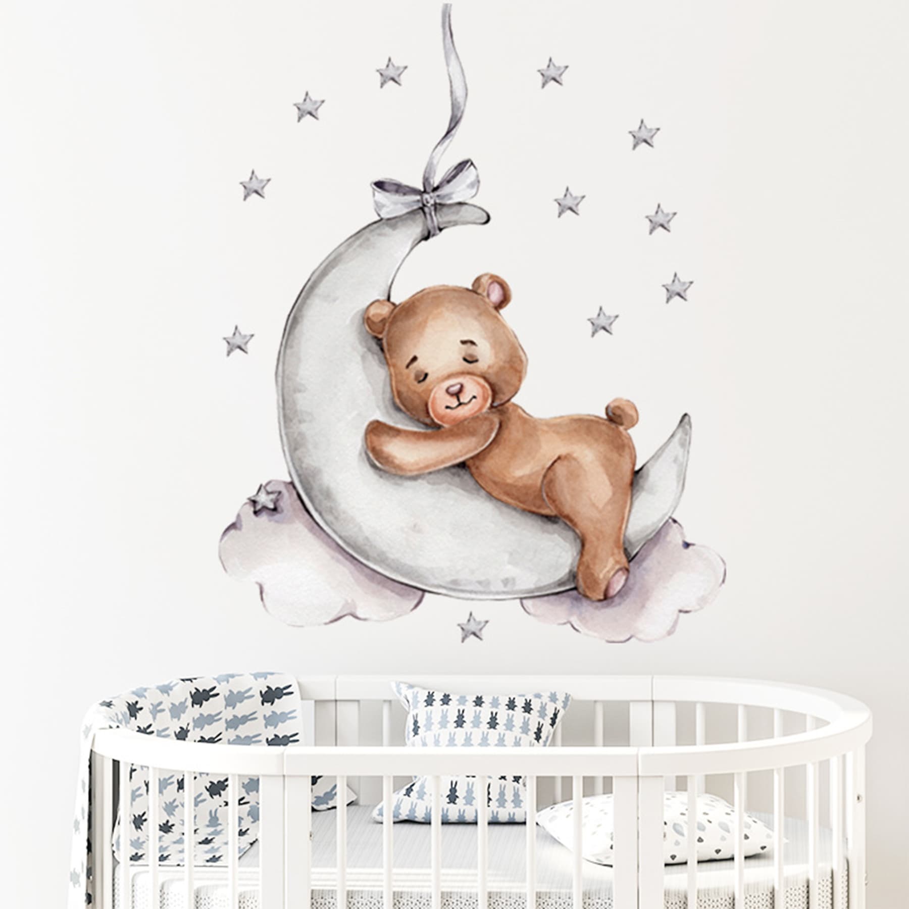 Sipo Wall Sticker - Teddy Bear On The Moon