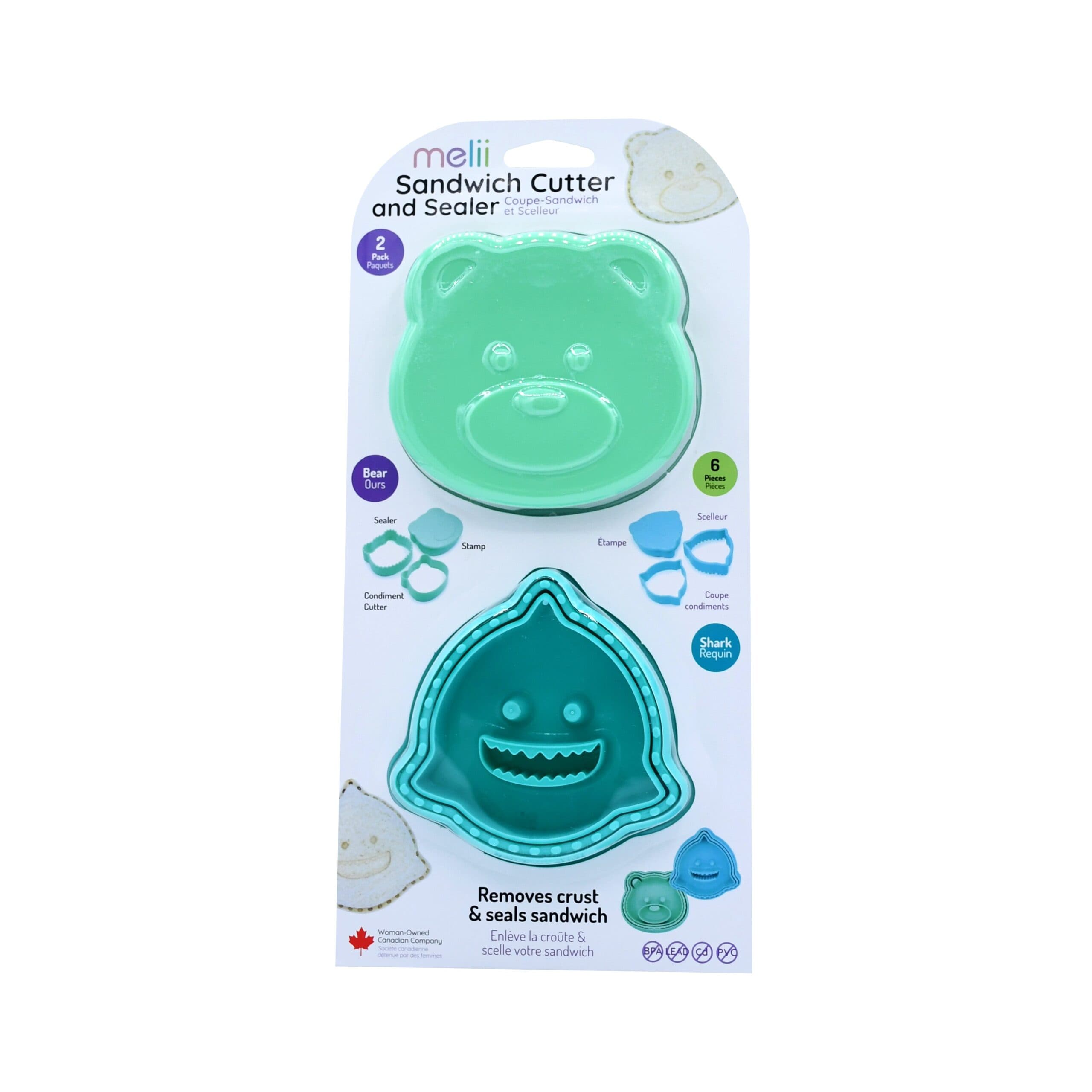 Melii – Sandwich Cutters Bear/Shark 6 τεμ