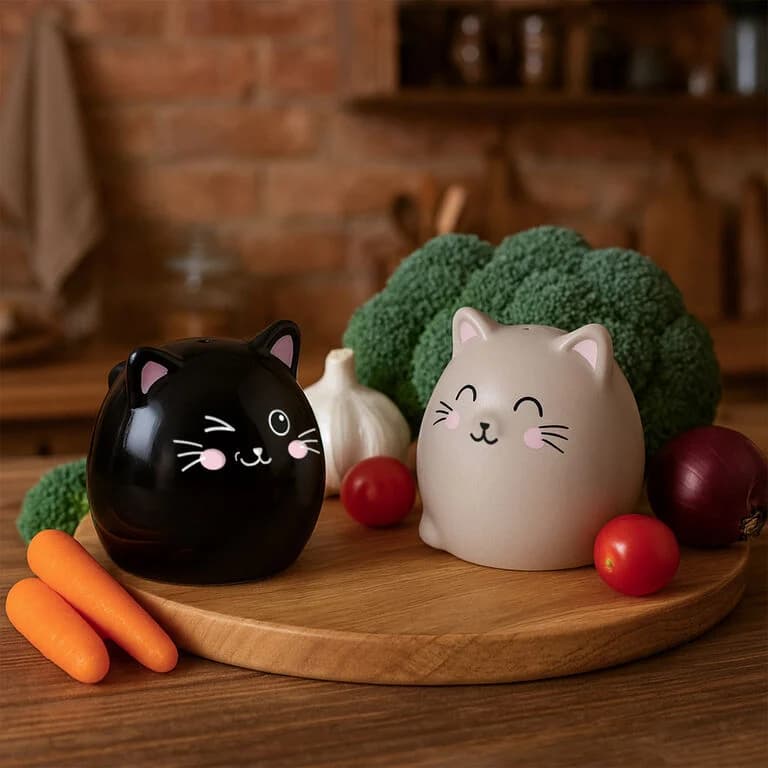 Ceramic Salt And Pepper Set - Cats