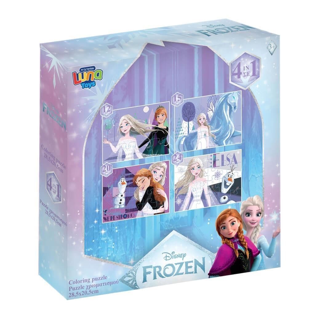 ΠΑΖΛ DISNEY FROZEN LUNA TOYS 4 ΣΕ 1 12/15/20/24ΤΕΜ 28X6X27,5ΕΚ.