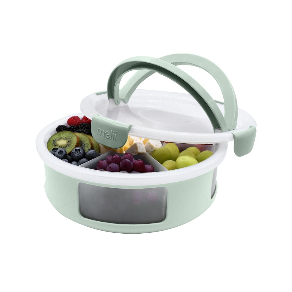 Melii – Στρογγυλό Snackle Box με Χωρίσματα Sage