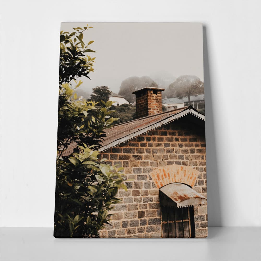 Πίνακας σε Καμβά RUSTIC FARMHOUSE STONE CABIN 6