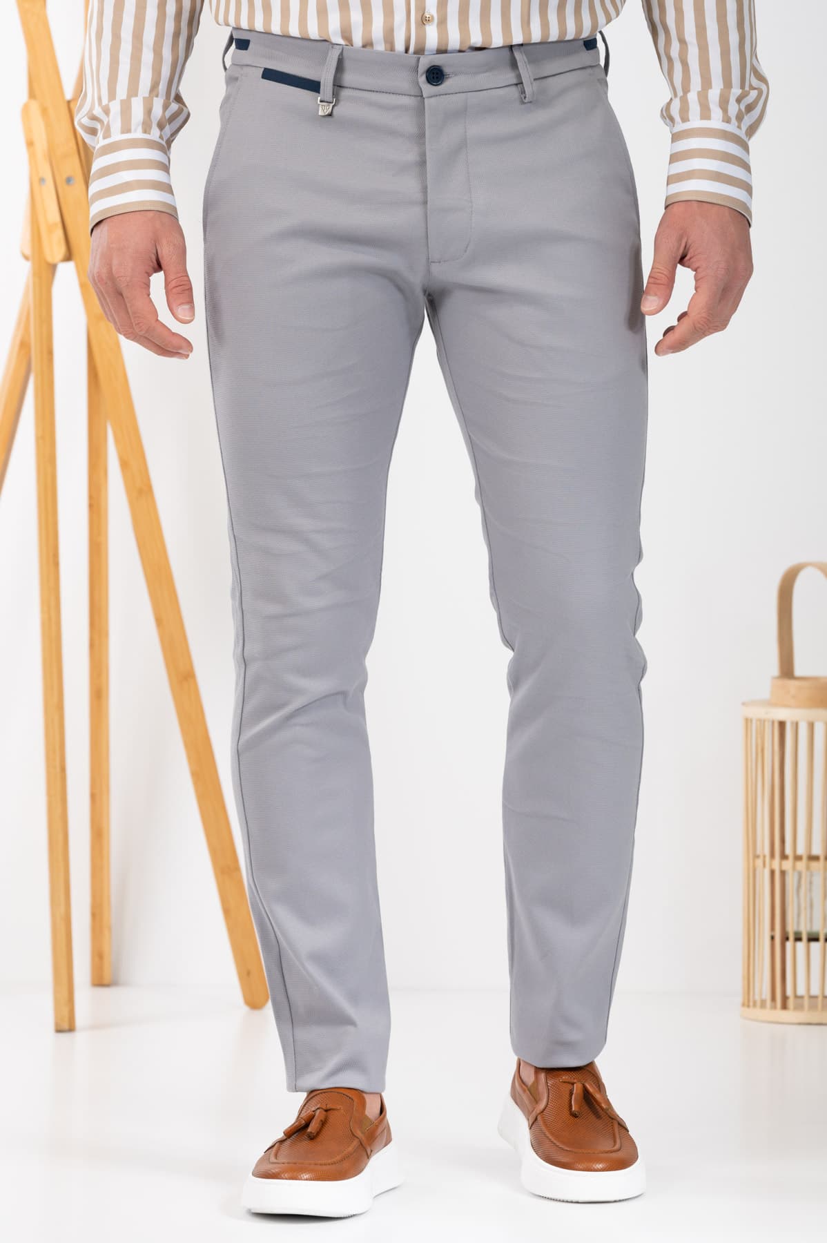 Vittorio Ανδρικό Παντελόνι Chinos 500-24-COMO Grey