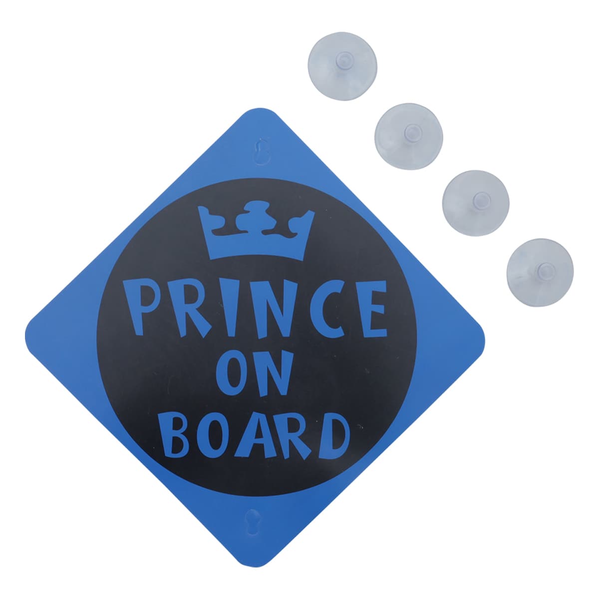 Μπλε Πινακίδα PVC "Prince on Board" 2 Τμχ 15x15cm