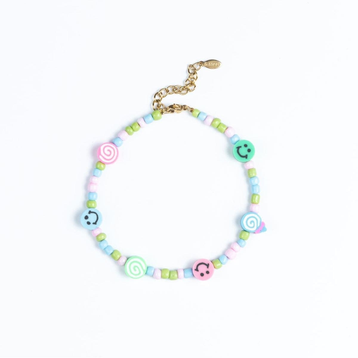 Anklet Cuoro με miyuki και στοιχεία φίμο