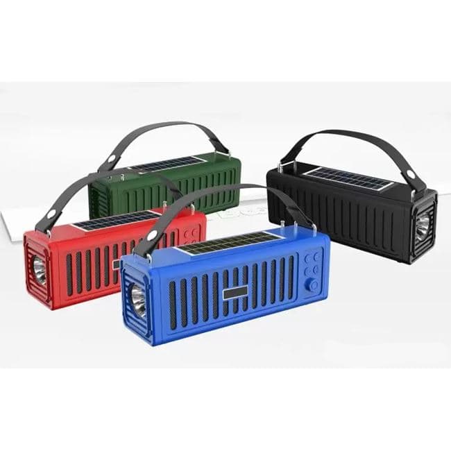 Ηλιακό επαναφορτιζόμενο ηχείο Bluetooth/FM/MP3 με ενσωματωμένο φακό