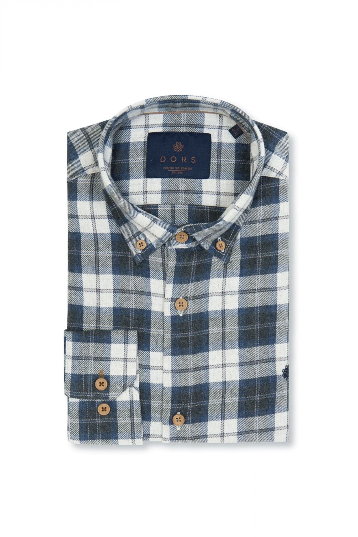 DORS ΠΟΥΚΑΜΙΣΟ BUTTON DOWN FLANNEL ΚΑΡΩ ΜΠΛΕ-ΓΚΡΙ