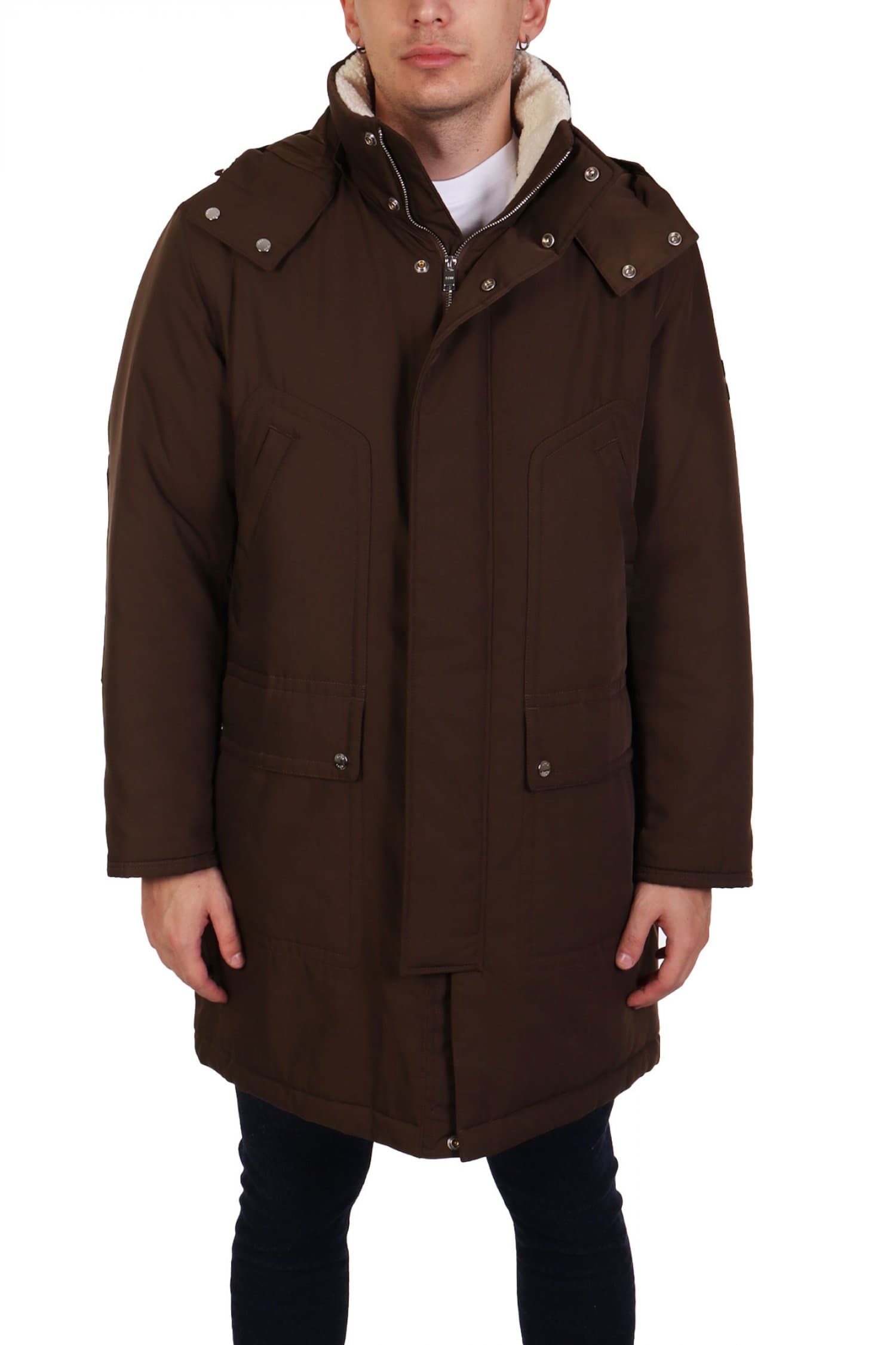 BOSS ΜΠΟΥΦΑΝ JACKET ΑΠΟΣΠΩΜΕΝΗ ΚΟΥΚΟΥΛΑ H-COYAN ΧΑΚΙ