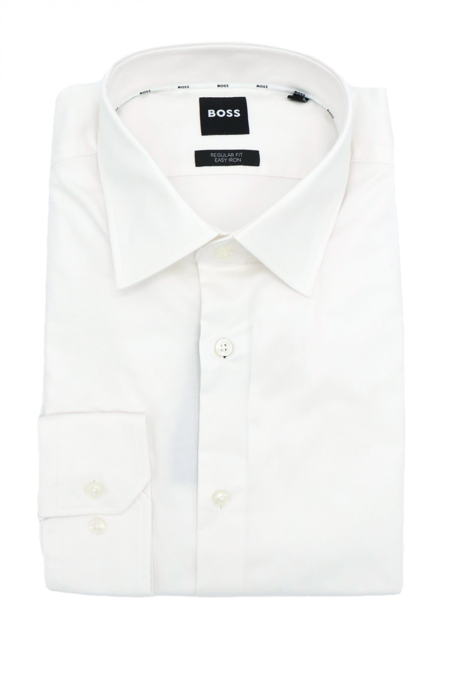BOSS ΠΟΥΚΑΜΙΣΟ REGULAR FIT STRETCH H-JOE-KENT-C1-214 ΛΕΥΚΟ