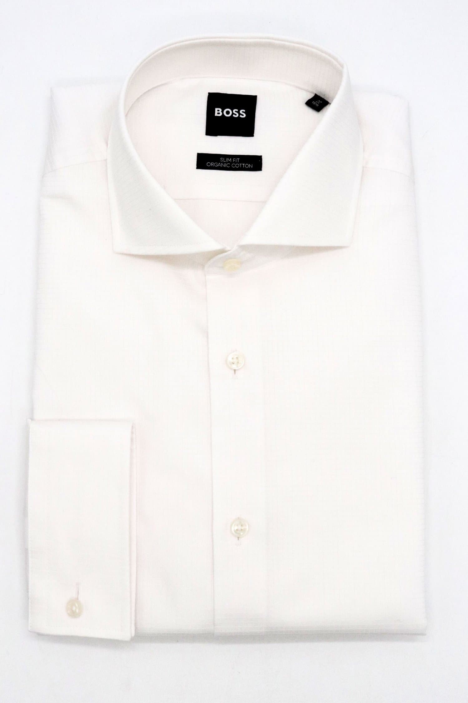 BOSS ΠΟΥΚΑΜΙΣΟ SLIM FIT ΜΑΝΙΚΕΤΟΚΟΥΜΠΟ H-Hank-Spread-CV-244 ΛΕΥΚΟ