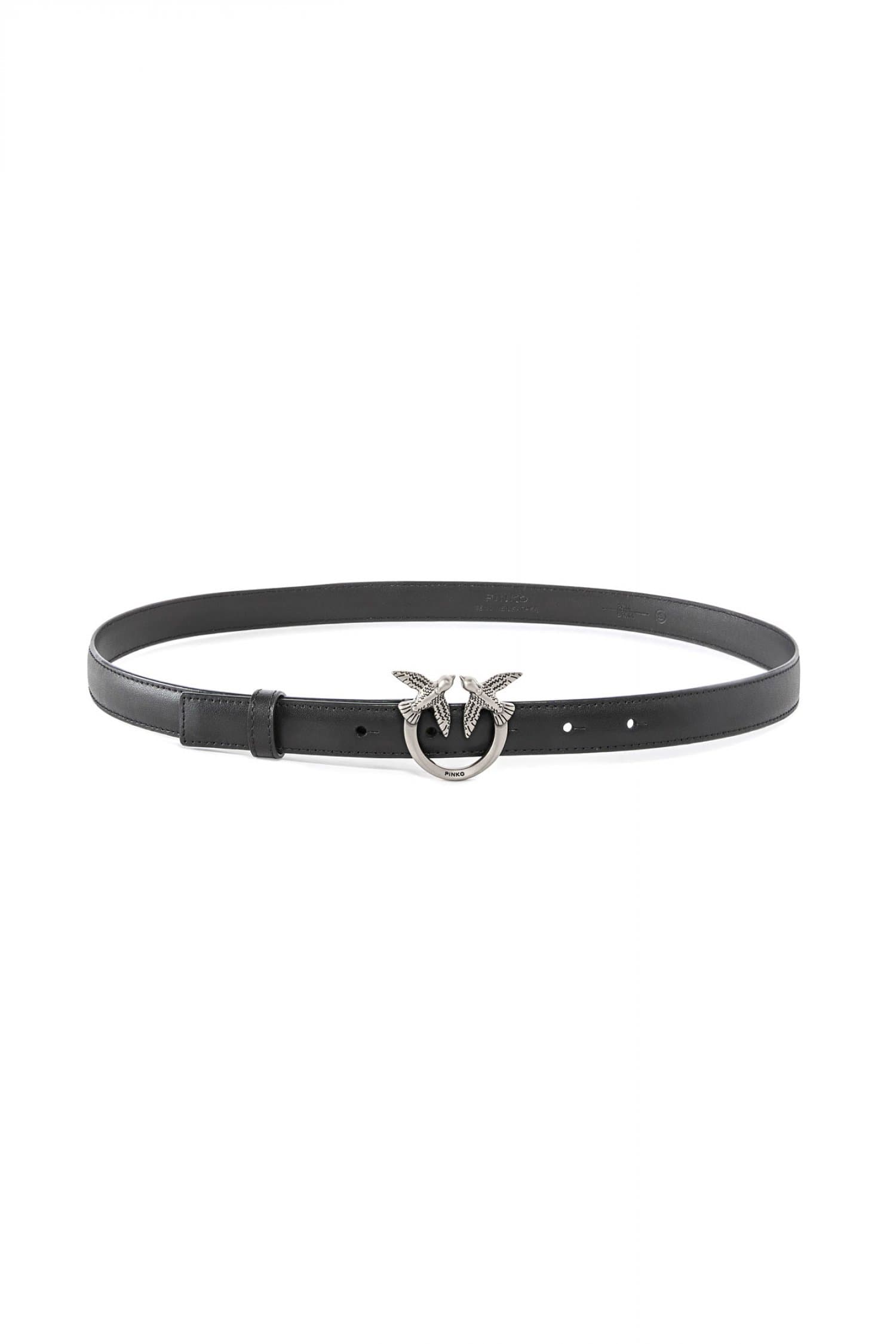 PINKO ΖΩΝΗ LOVE BERRY H2 BELT ΑΓΚΡΑΦΑ ΑΣΗΜΙ-ΜΑΥΡΟ