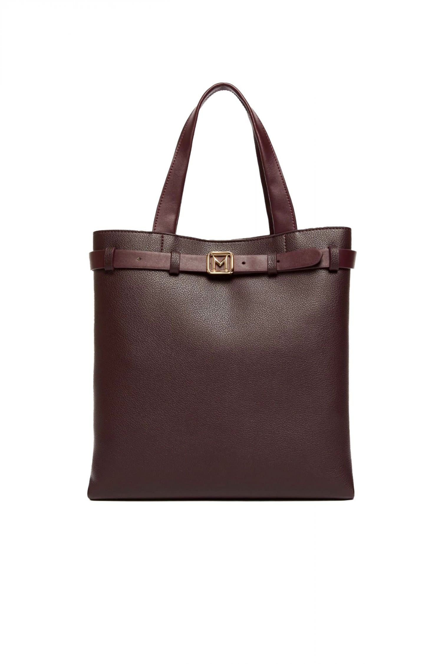 MARELLA ACCESORI ΤΣΑΝΤΑ ΧΕΙΡΟΣ/CROSSBODY SALERNO LOGO ΜΕΤΑΛΛΙΚΟ ΚΑΦΕ