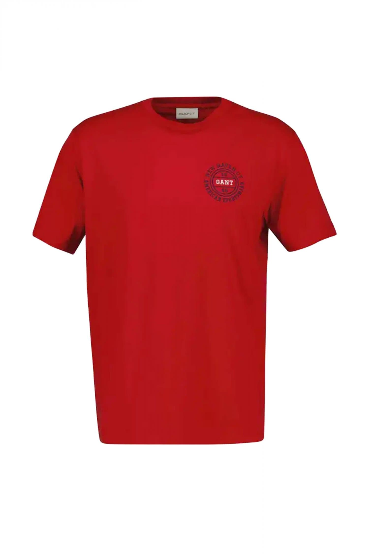GANT T-SHIRT GRAPHIC LOGO ΚΟΚΚΙΝΟ