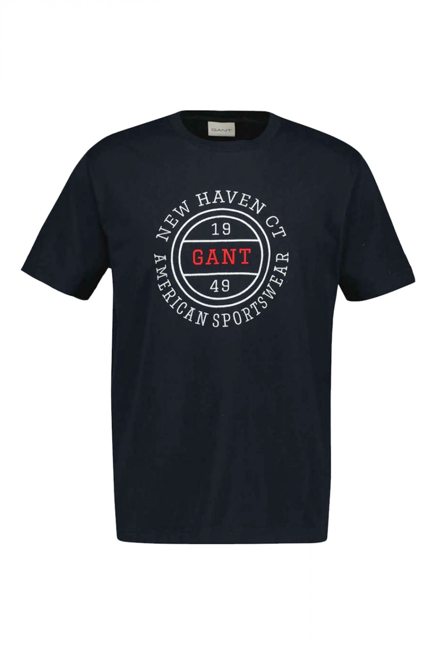 GANT T-SHIRT LARGE GRAPHIC LOGO ΜΑΥΡΟ