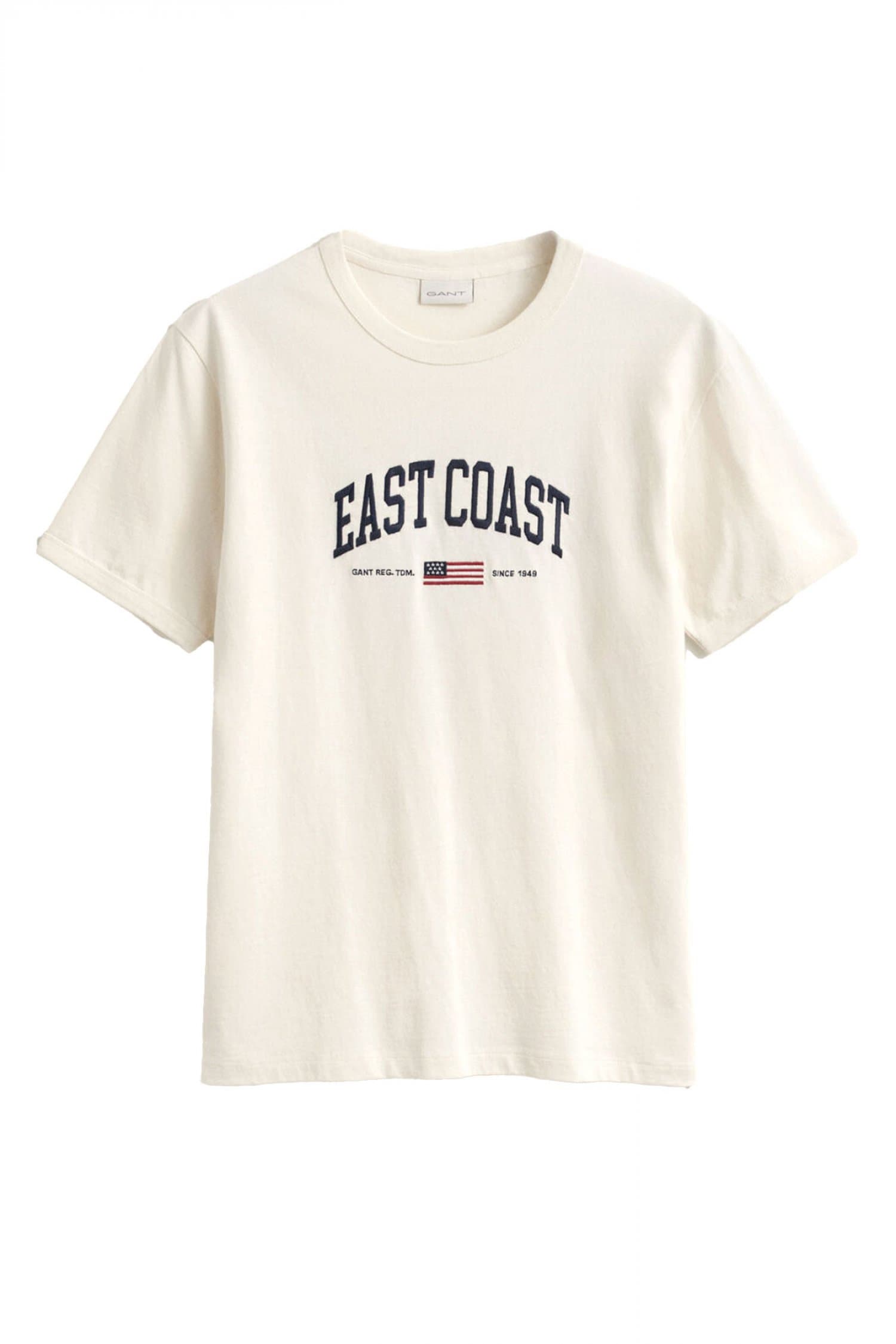 GANT T-SHIRT LOGO EAST COAST ΚΡΕΜ