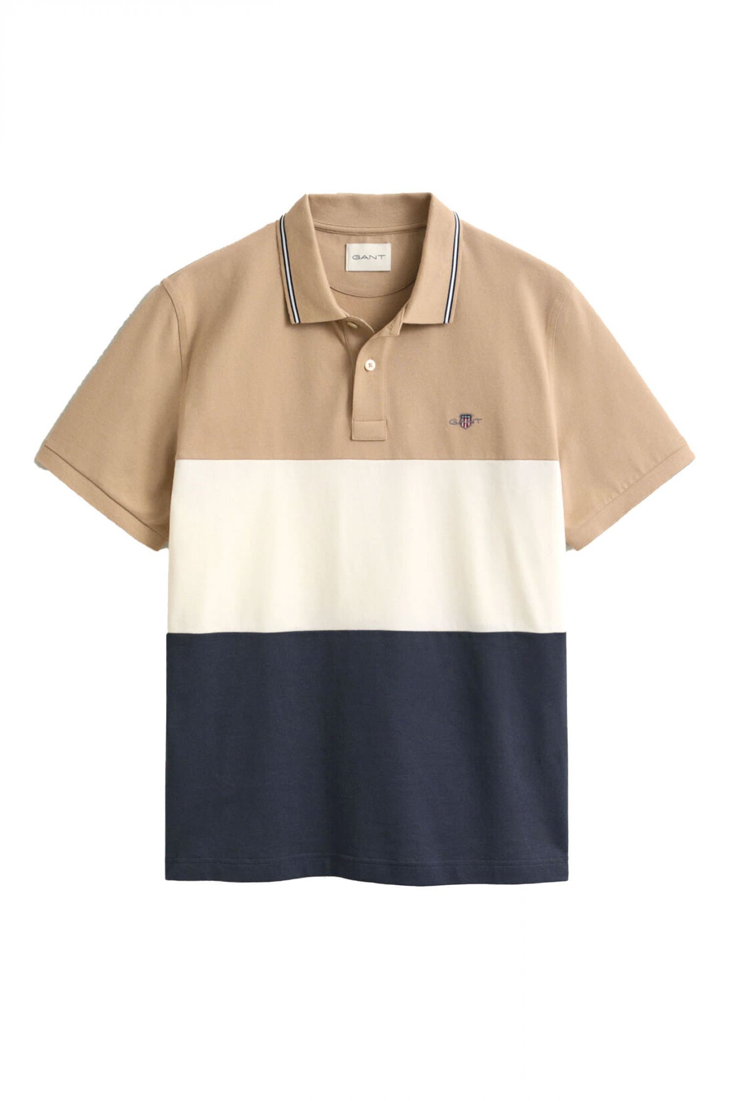 GANT POLO CUT AND SEWN ΛΕΥΚΟ - ΜΠΕΖ - ΜΠΛΕ