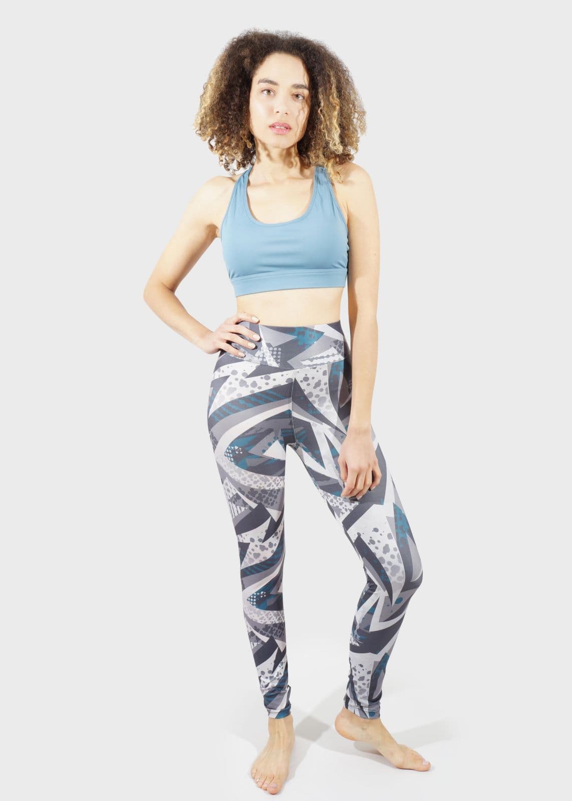 Γυναικείο κολάν all-print fast-dry lycra. Fitness collection. ΓΚΡΙ
