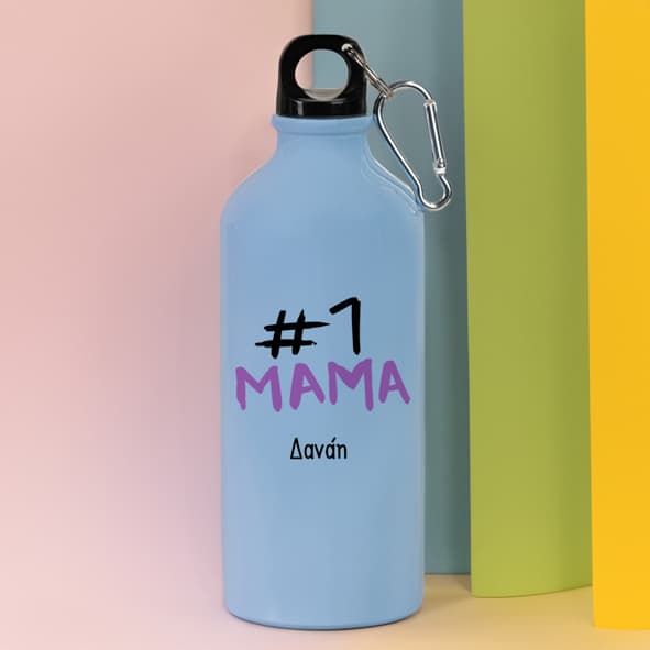 #1 Μαμά - Ποδηλατικό Μπουκάλι 600 ml - Γαλάζιο