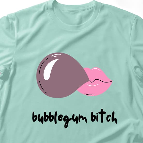 Bubblegum b*tch - Λαμπάδα Με Μπλούζα - Μέντα - L