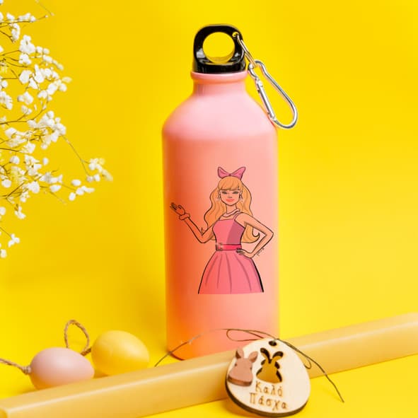 Barbiegirl - Λαμπάδα Με Ποδηλατικό Μπουκάλι 600ml - Ροζ