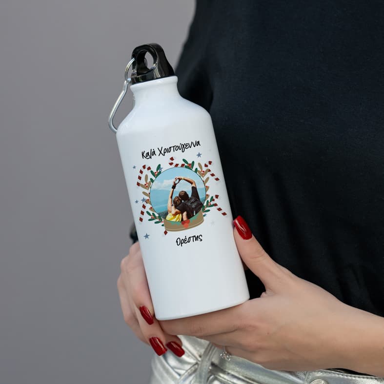 Καλά Χριστούγεννα II- Ποδηλατικό Μπουκάλι 600 ml - Λευκό