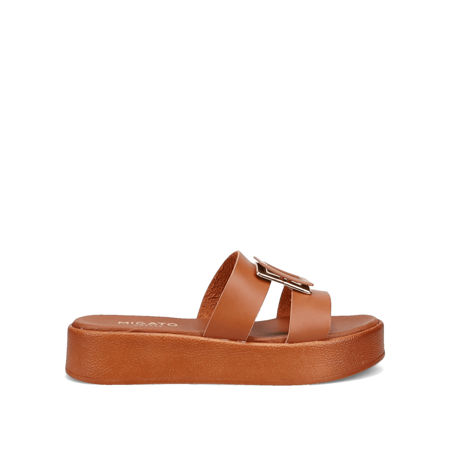 Ταμπά δερμάτινο flatform σανδάλι