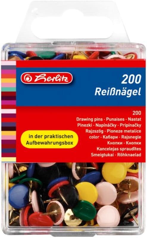 Herlitz Πινέζες Μεταλλικές Έγχρωμες - 200Τμχ (8770109)