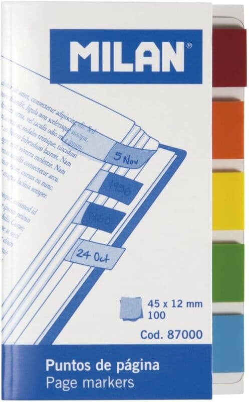 Milan Σελιδοδείκτες Translucent 5 Χρώματα 20 Φύλλα (325-01093-87000)