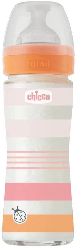 Chicco Μπιμπερό Γυάλινο Well Being Girl 240ml ΘΣ 0+Μηνών (A50-28721-11)
