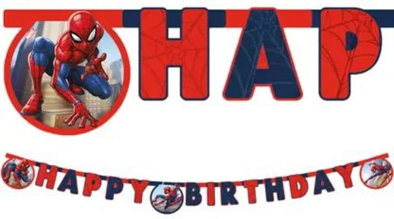 Γιρλάντες Happy Birthday Spiderman Crime Fighter 1Τμχ (093868)