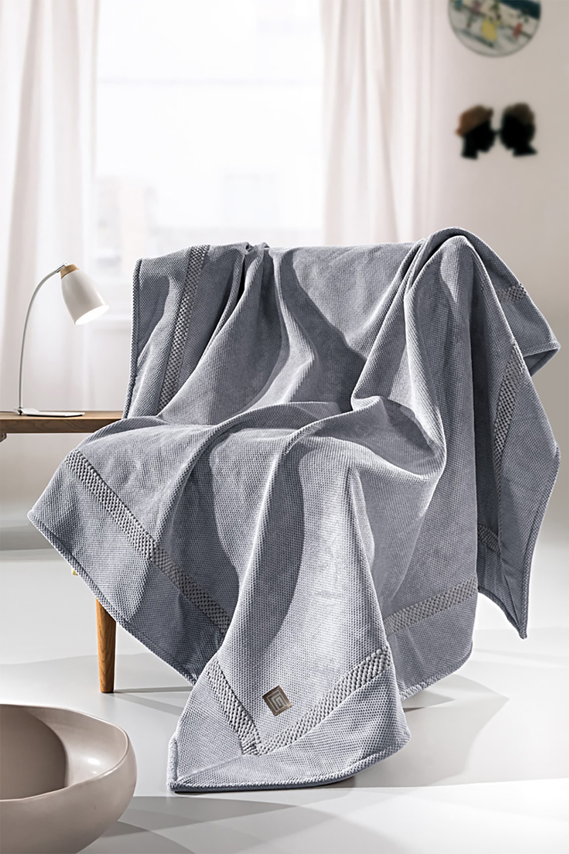 Guy Laroche ριχτάρι πολυθρόνας "Rubicon Silver" 170 x 150 cm - 1133086122027