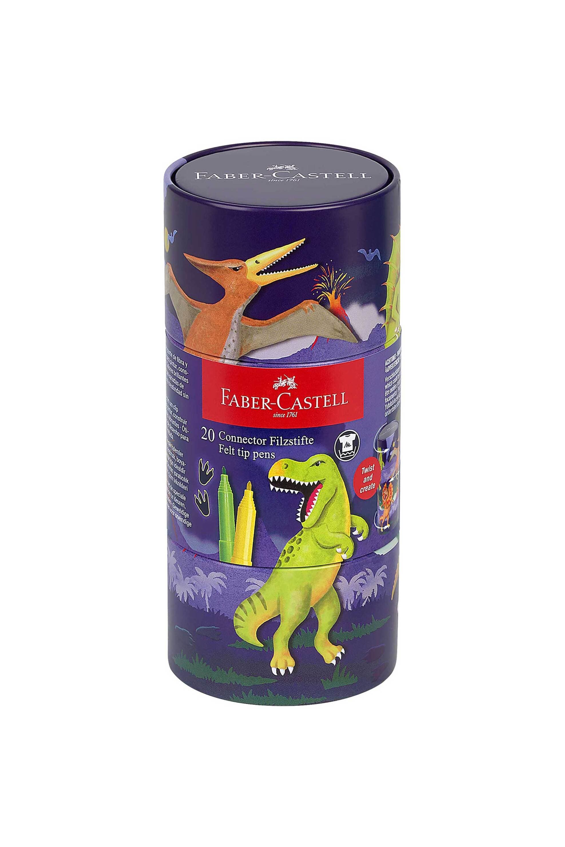 Faber-Castell μαρκαδόροι ζωγραφικής Connector σετ 20 χρώματα σε μεταλλικό κουτί – Σχέδιο