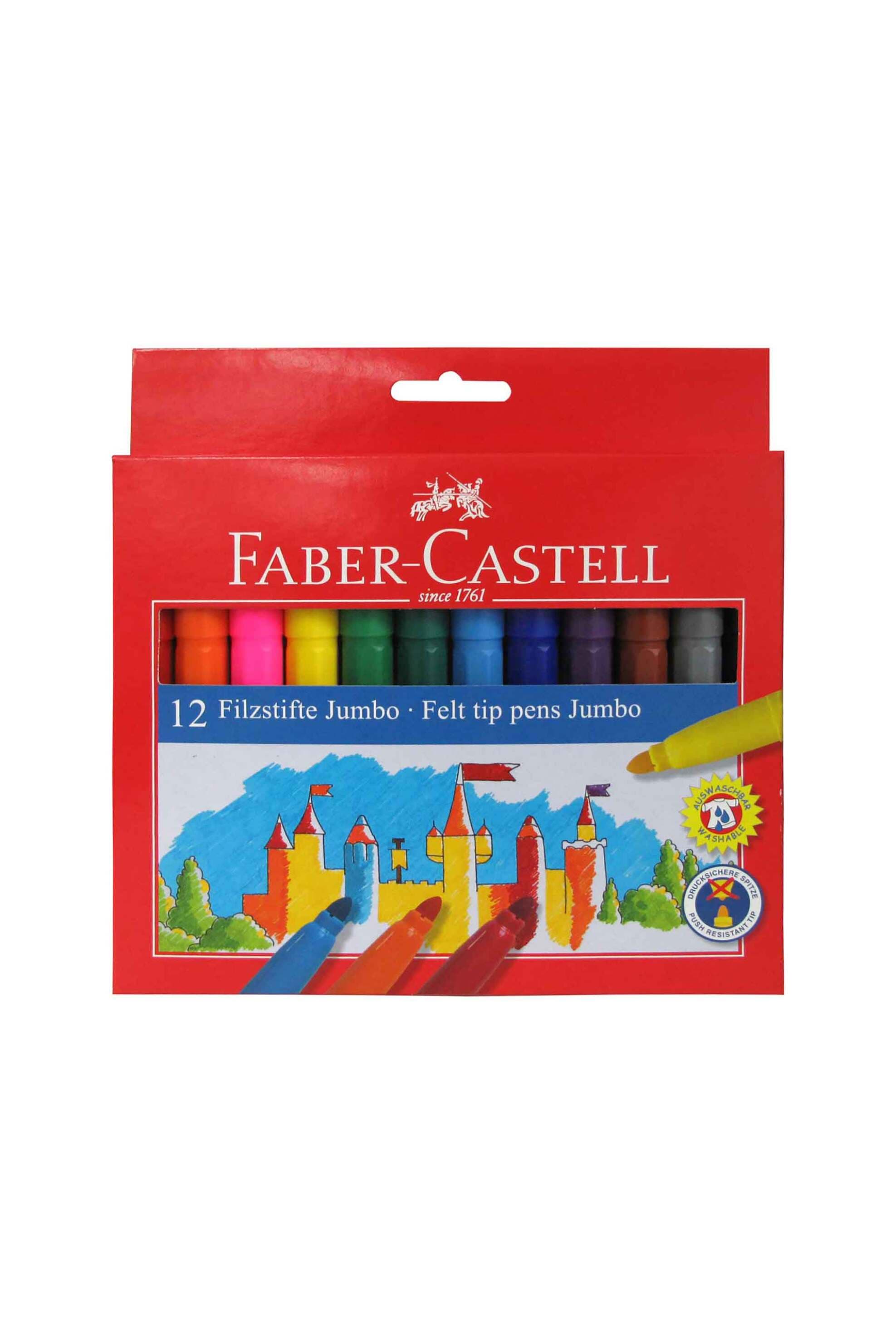 Faber-Castell μαρκαδόροι ζωγραφικής Κάστρο Jumbo σετ 12 χρώματα - 077154311