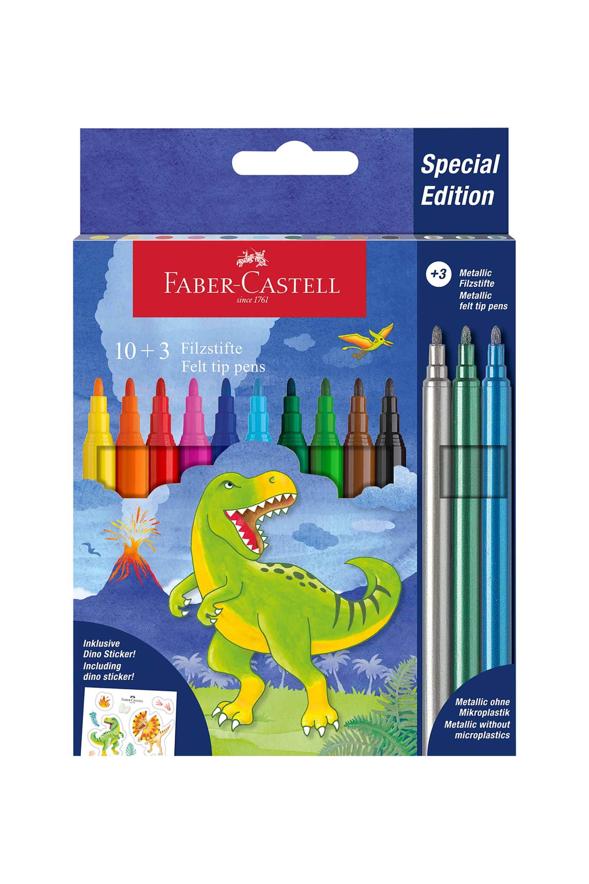 Faber-Castell μαρκαδόροι ζωγραφικής "Dinosaur" 10+3 χρωμάτων - 077554214