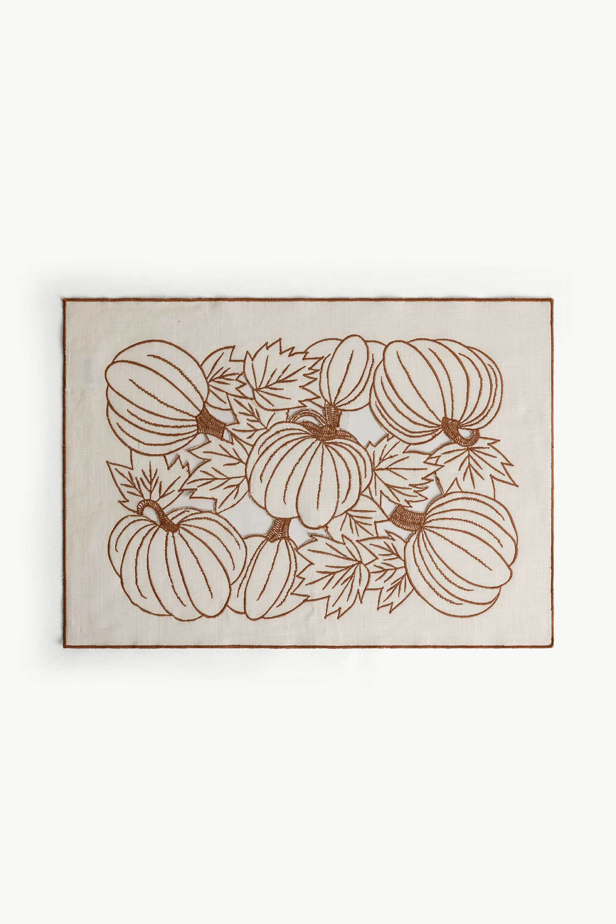 Coincasa σουπλά με κέντημα κολοκύθας 50 x 35 cm - 007494241 Λευκό