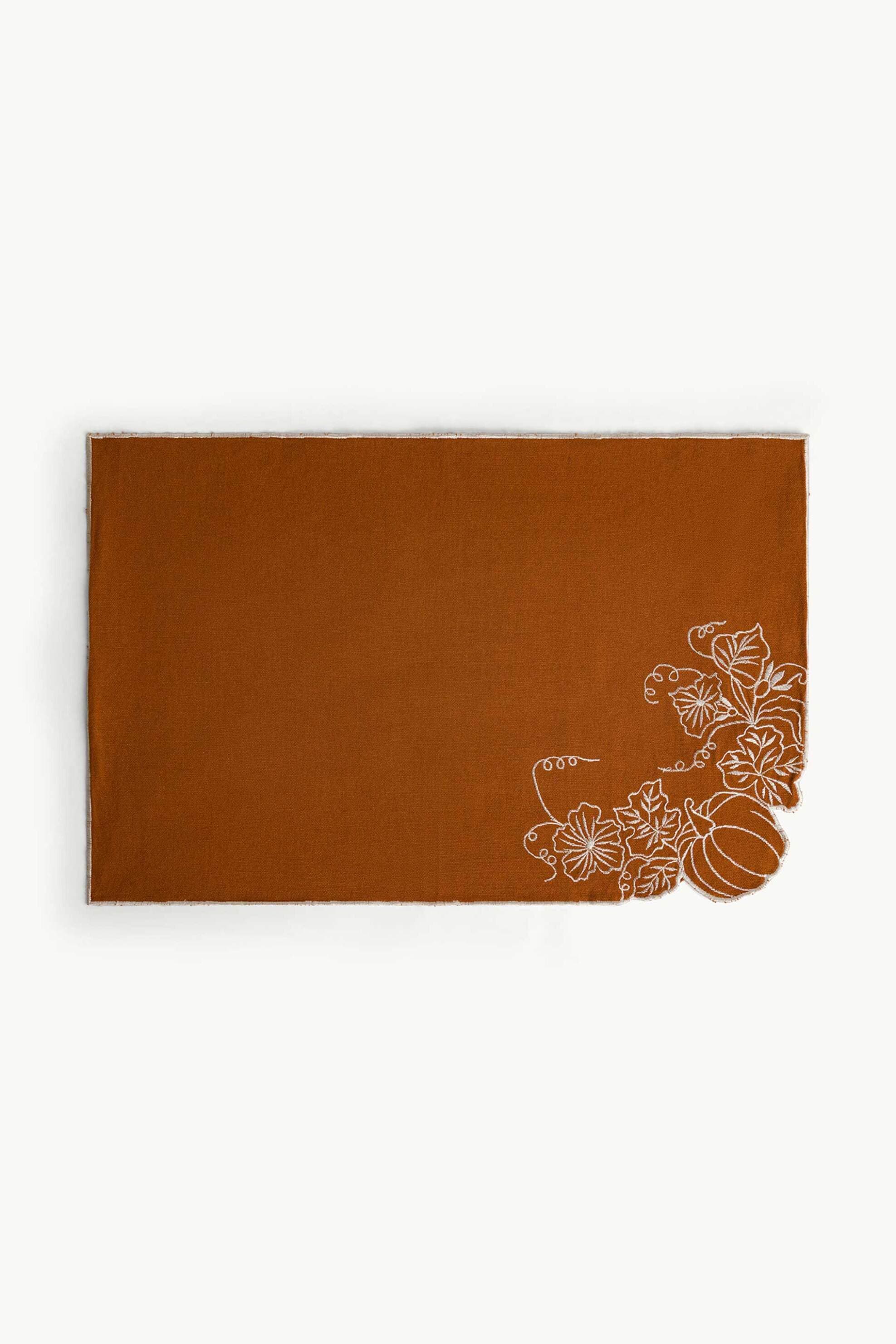 Coincasa σουπλά με κέντημα κολοκύθας 50 x 35 cm - 007494242 Πορτοκαλί Σκούρο