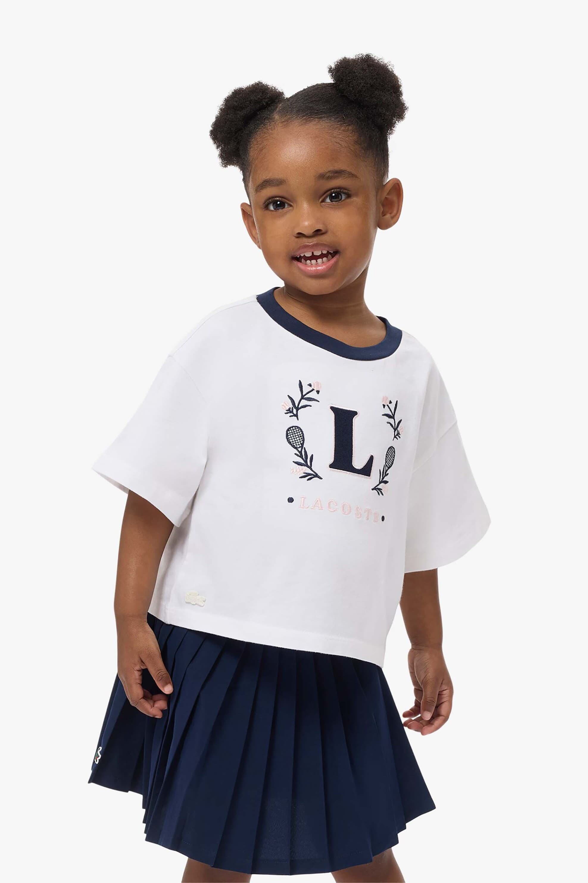 Lacoste παιδικό T-shirt με graphic logo Oversized Fit - TJ6645 Λευκό