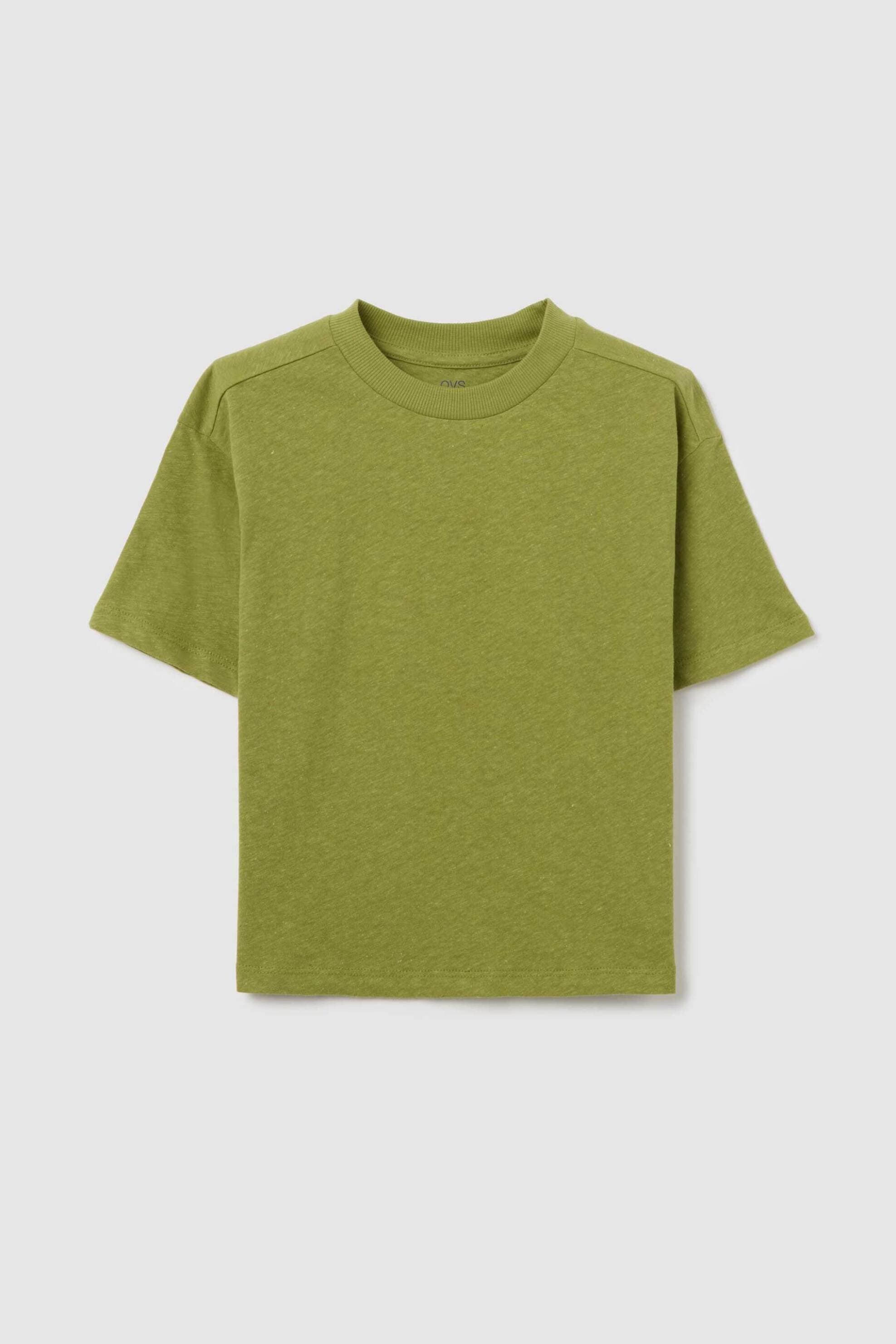 OVS παιδικό T-shirt μονόχρωμο Regular Fit - 002269936 Πράσινο