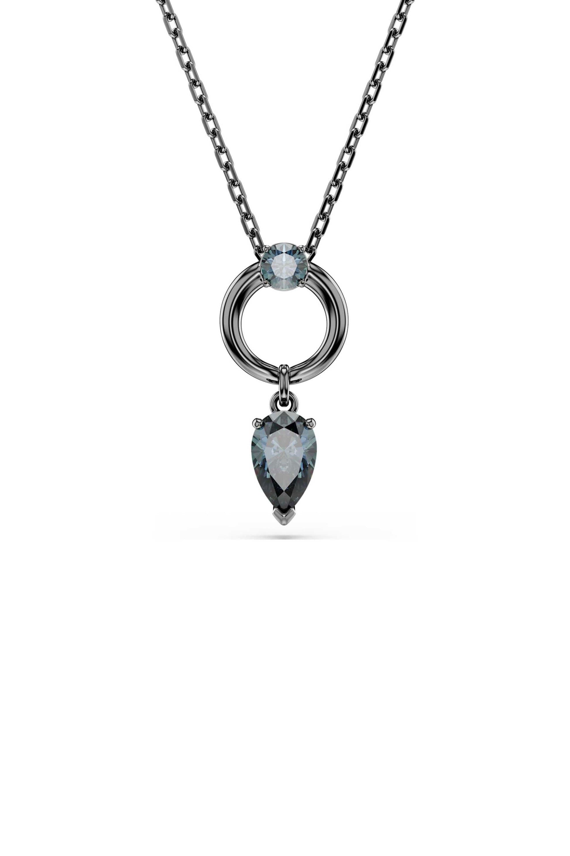 Swarovski γυναικείο μενταγιόν μίξη κοπών, γκρι, επιμετάλλωση ρουθηνίου "Mesmera" - 5732491