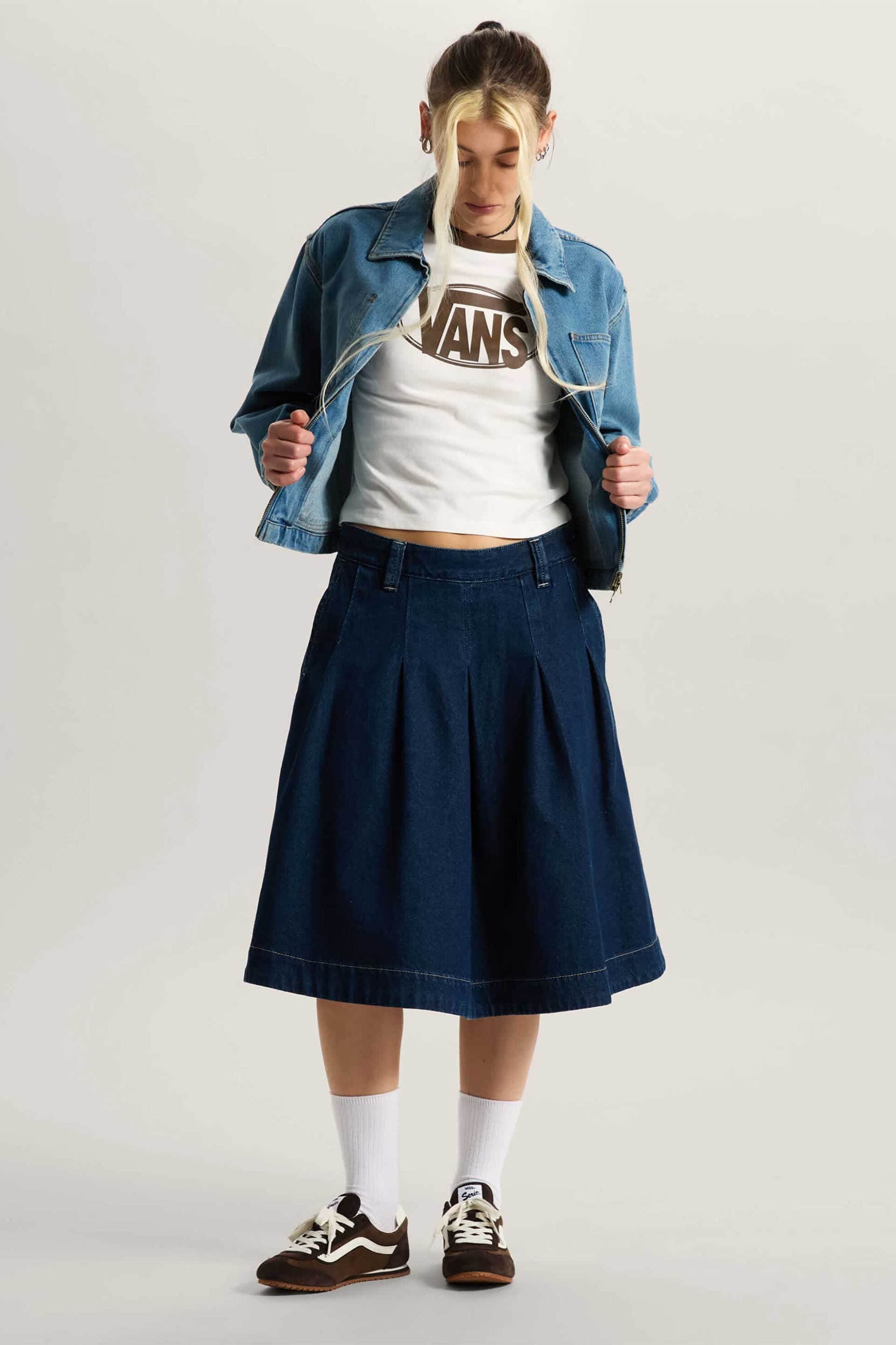 Vans γυναικεία denim midi φούστα "Authentic" - VN000XEGDRR1 Denim Blue Σκούρο