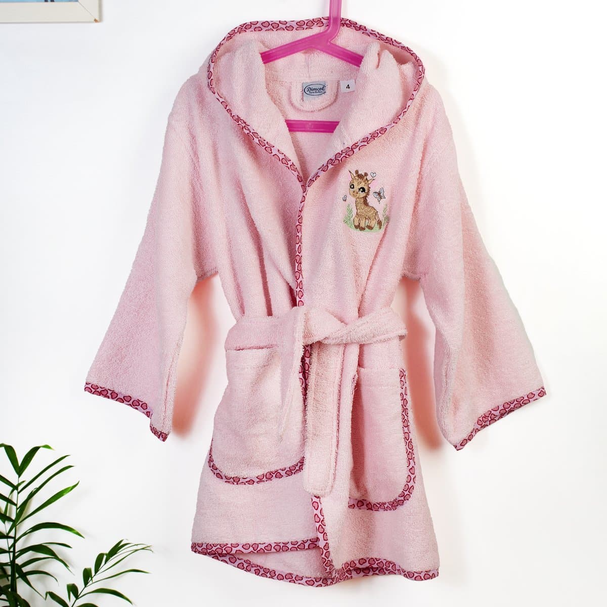 Βρεφικό Μπουρνούζι Dimcol Giraffe 171 Pink No04 No04