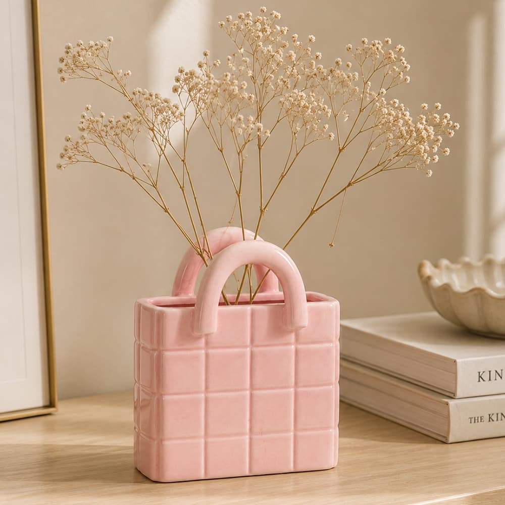 Διακοσμητικό Βάζο (15x9x16.5) K-M Pink NB1250430
