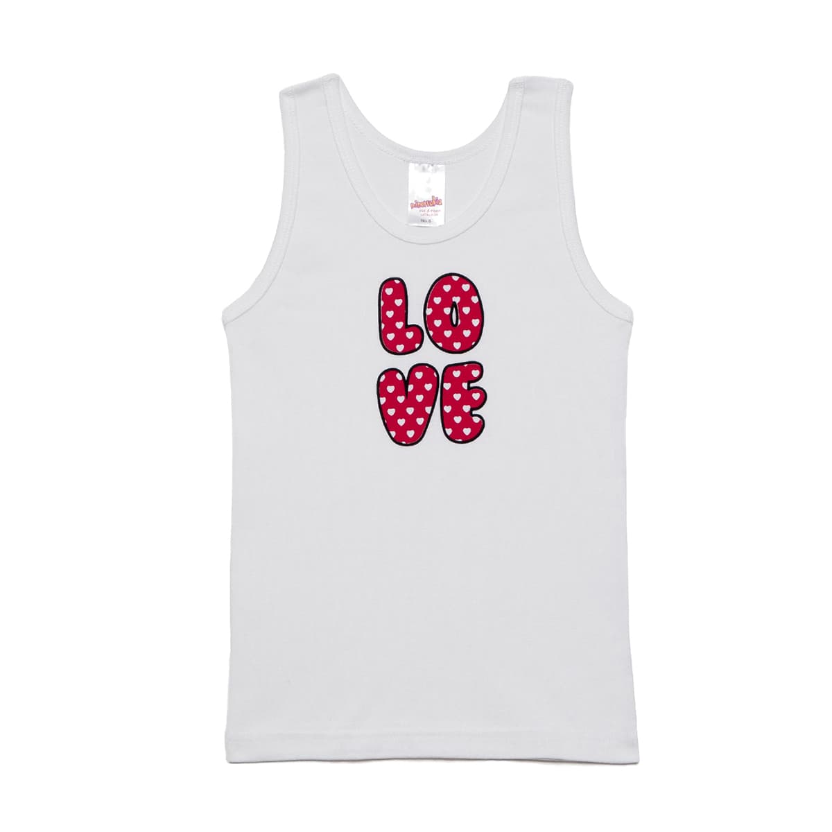 Φανελάκι Παιδικό Αμάνικο Minervakia Love Hearts 42093-005 Λευκό No2 No2