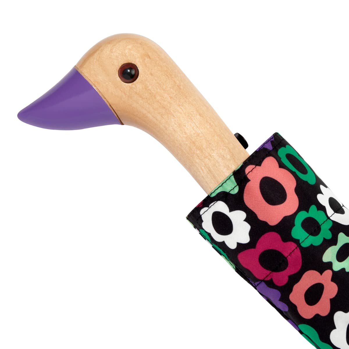 Ομπρέλα Original Duckhead - Flower Maze, Σπαστή με Χειροποίητο Χερούλι Πάπια