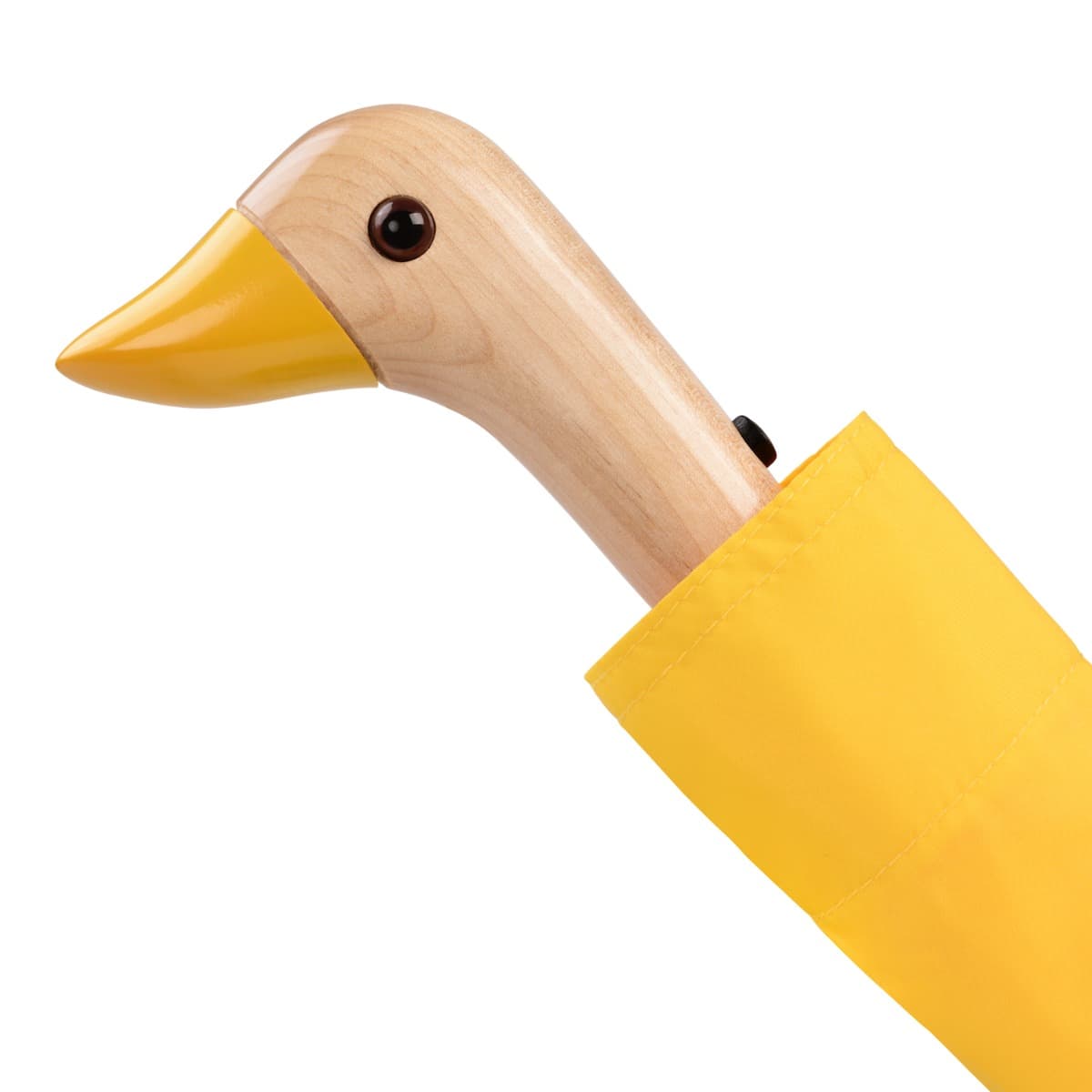 Original Duckhead Ομπρέλα Σπαστή με Χειροποίητο Χερούλι Πάπια - Κίτρινο