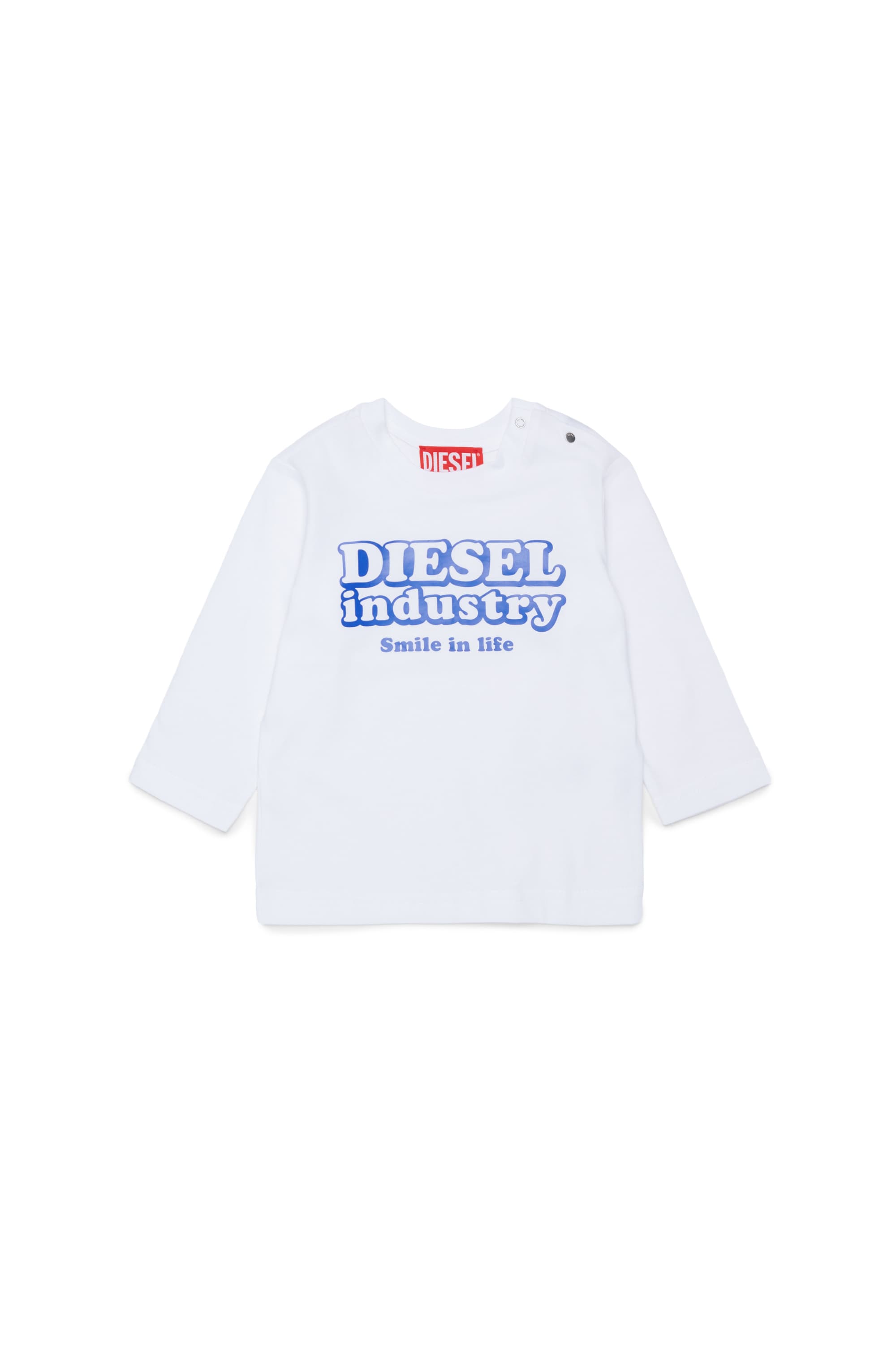 Diesel - Long-sleeve T-shirt with Diesel Industry print - T-shirts and Tops - Man - White
